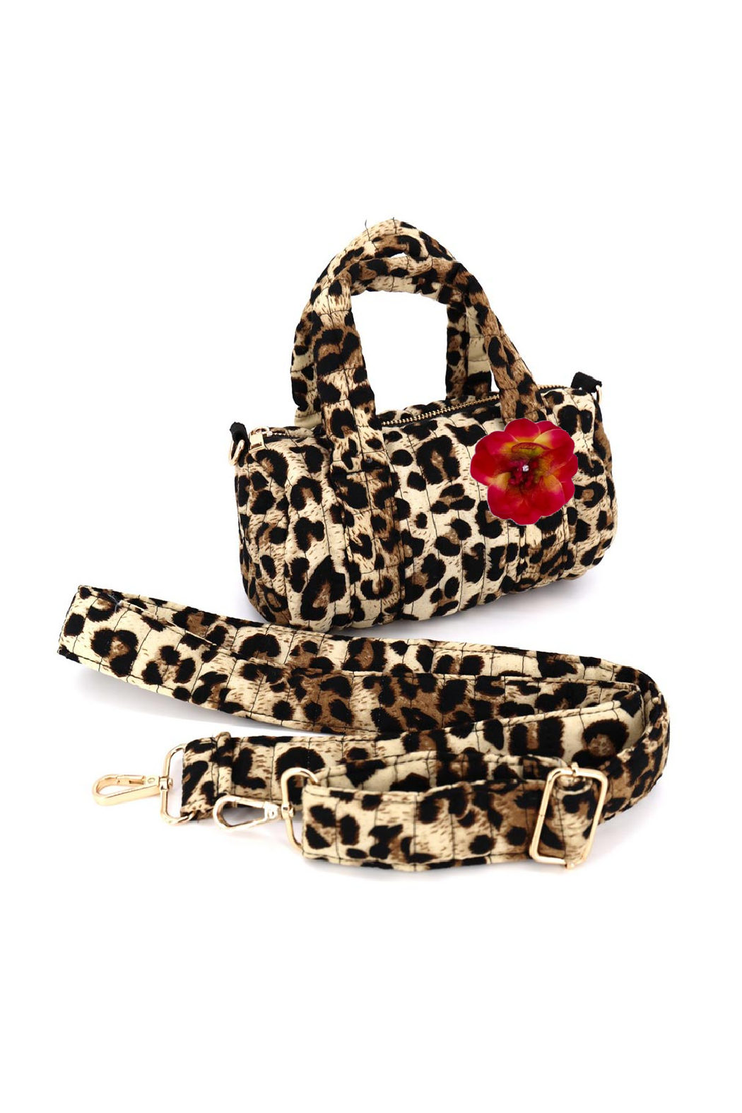 Rosey Leopard Satchel Crossbody