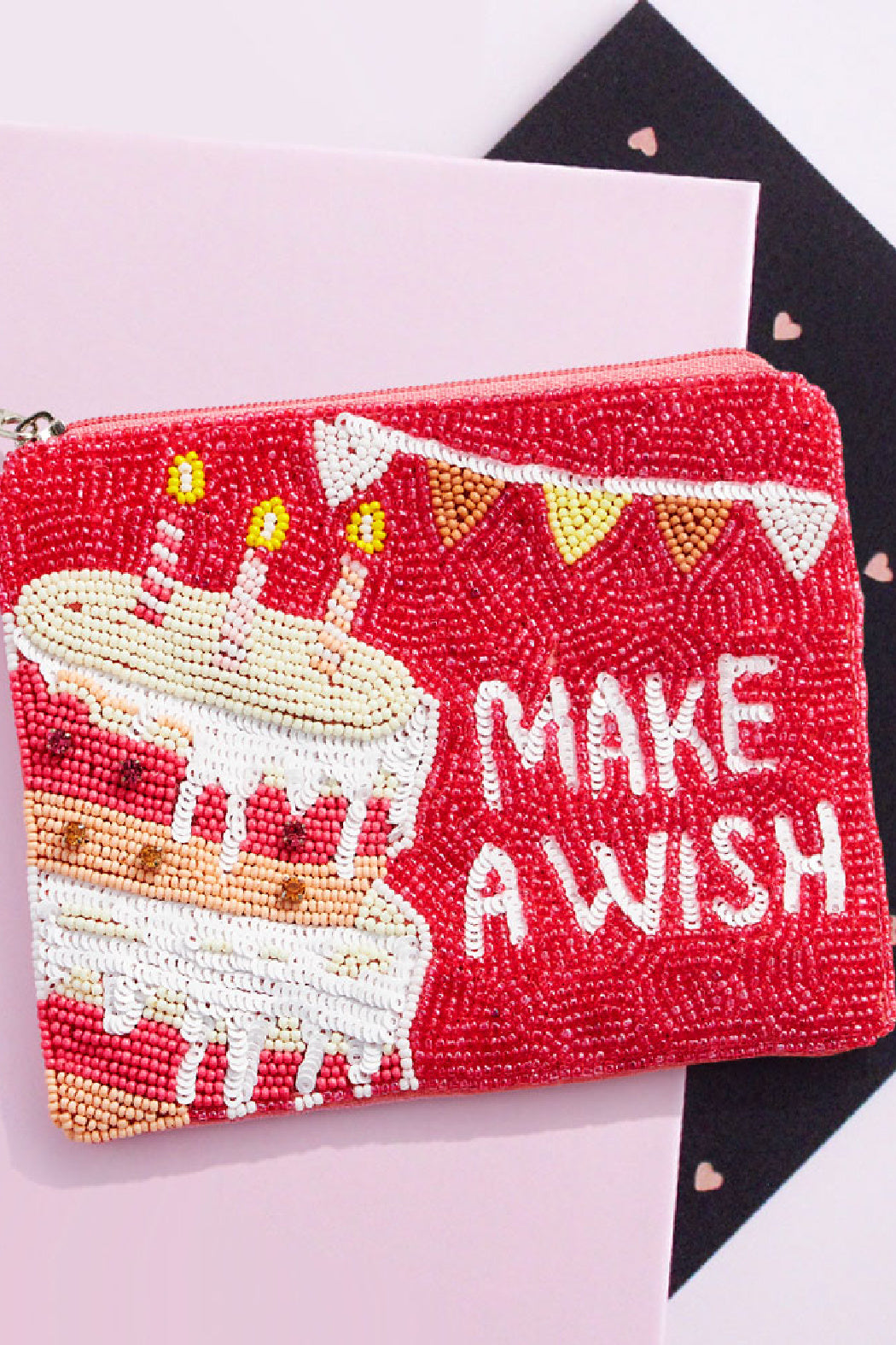 Make A Wish Beaded Pouch Bag
