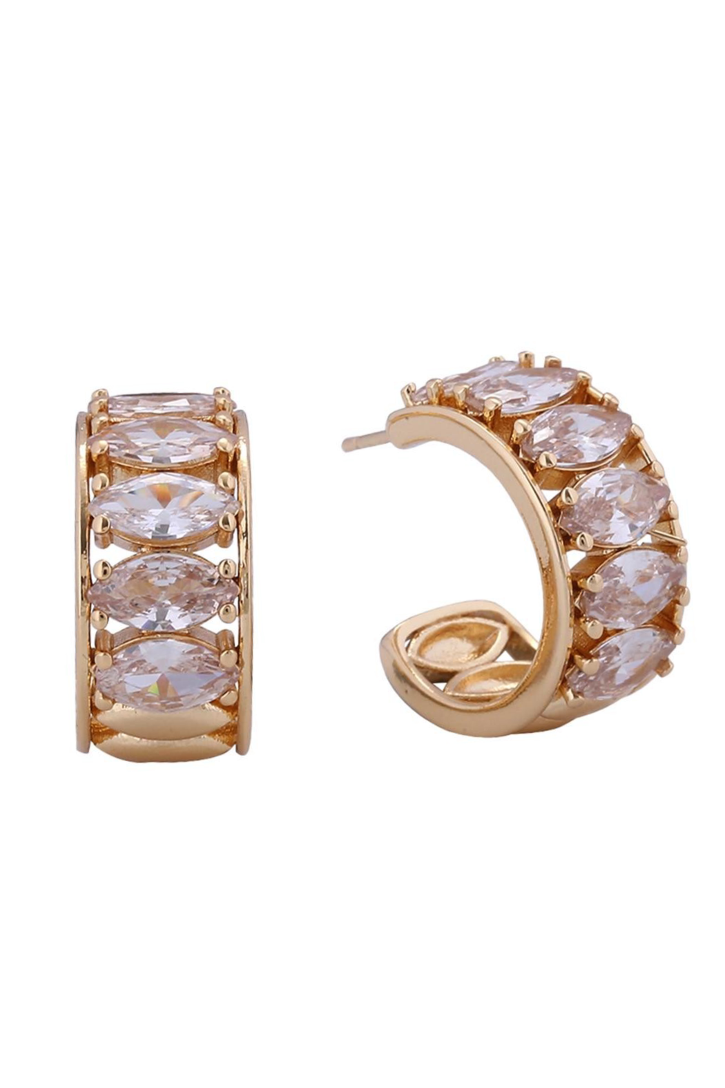 Marquis Stone Hoop Earrings