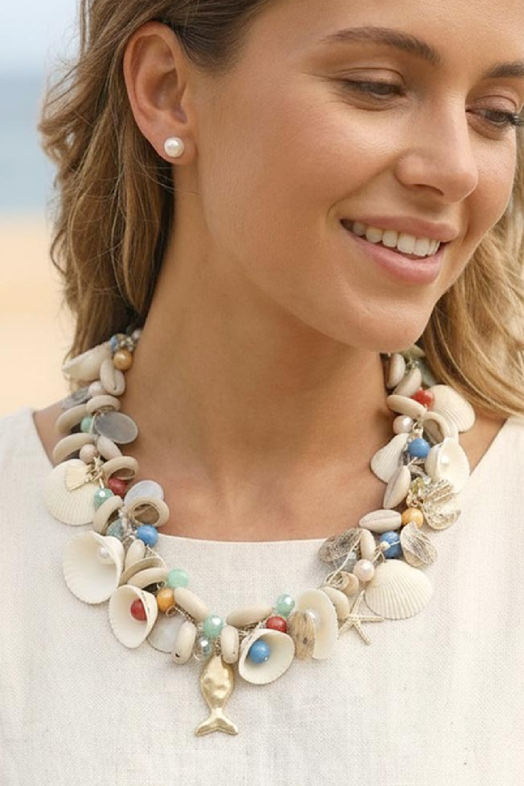 Colorful Shell and Fish Necklace