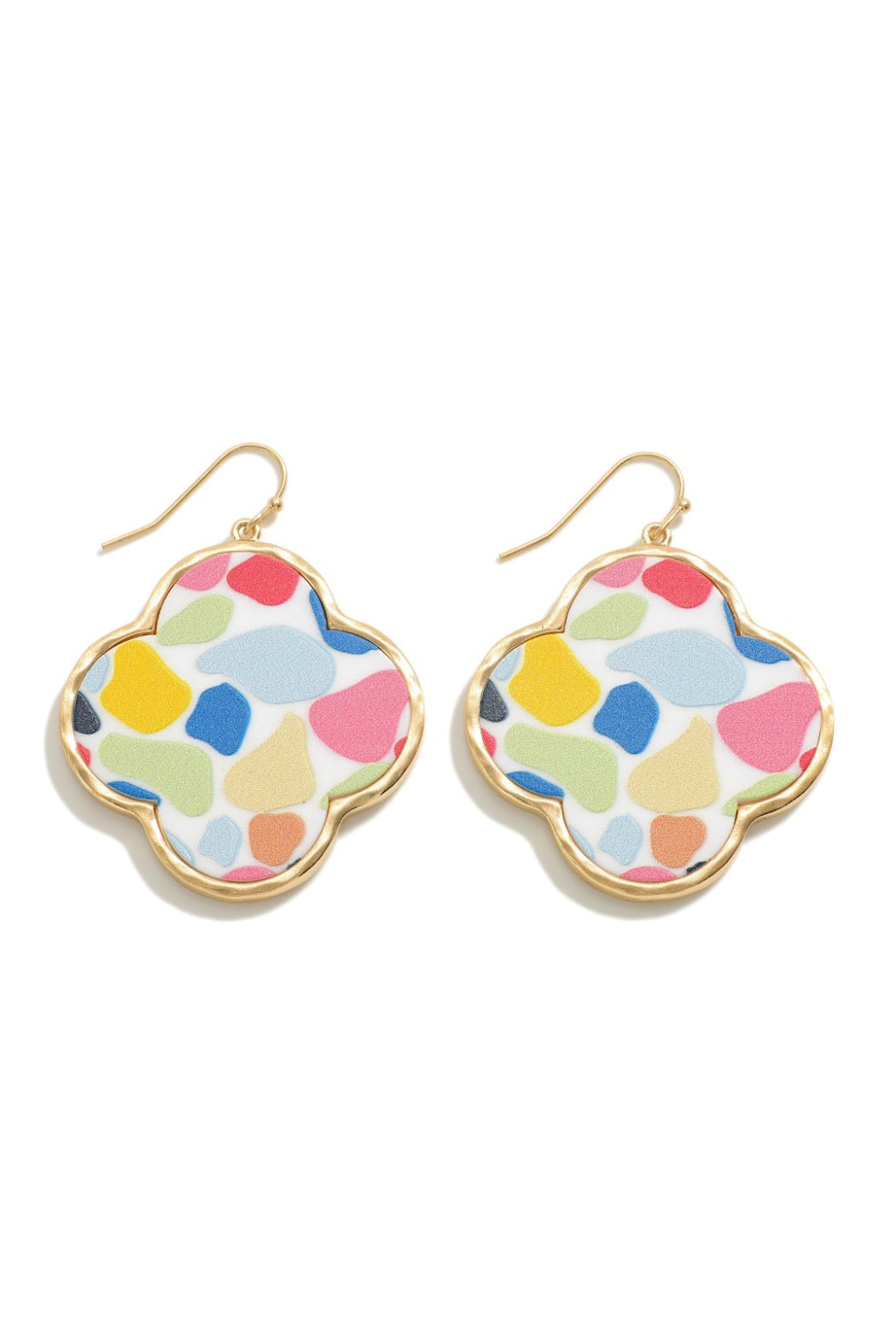 Abstract Colors Clover Earrings