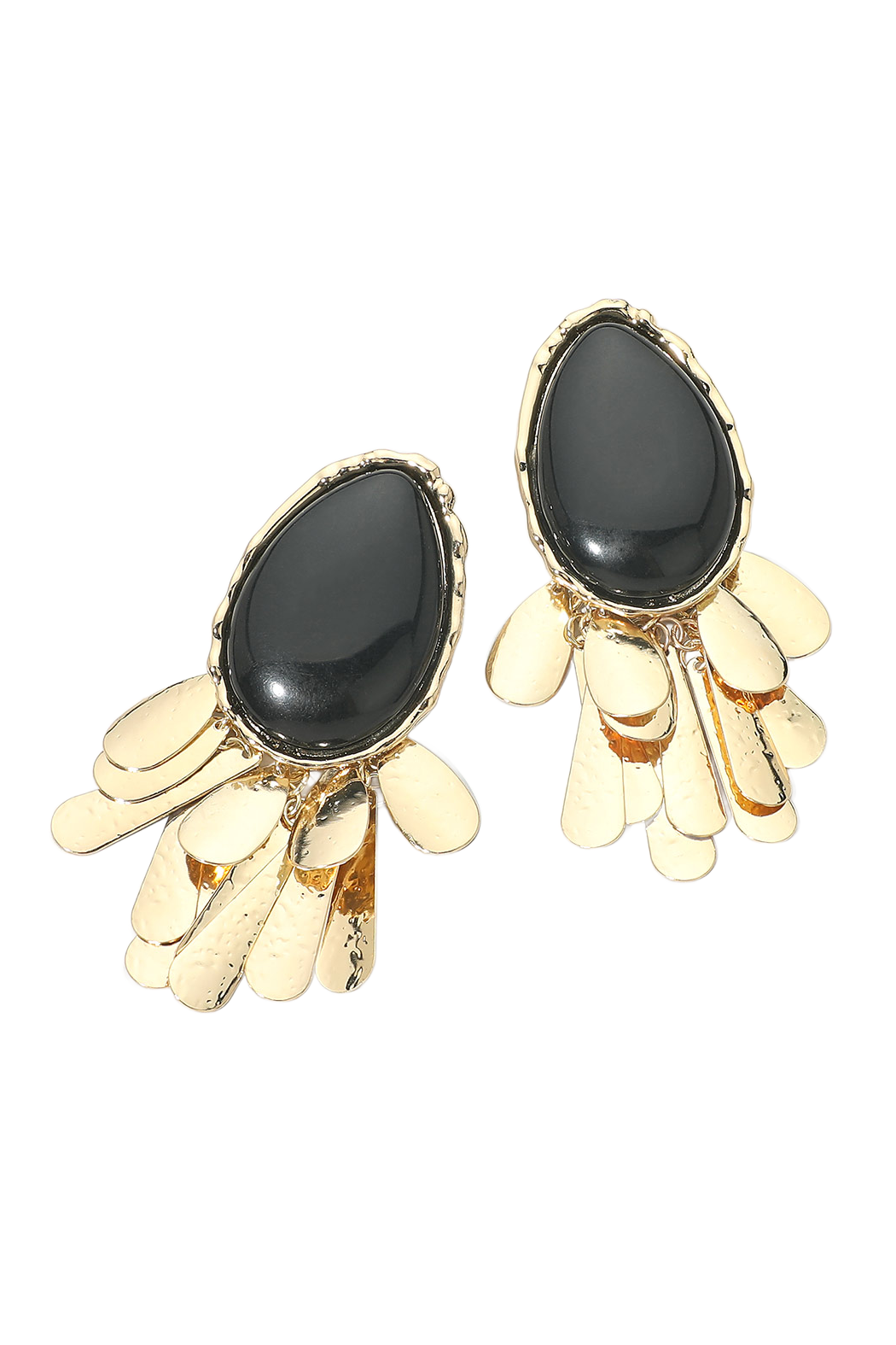 Oval Resin Fringe Earrings