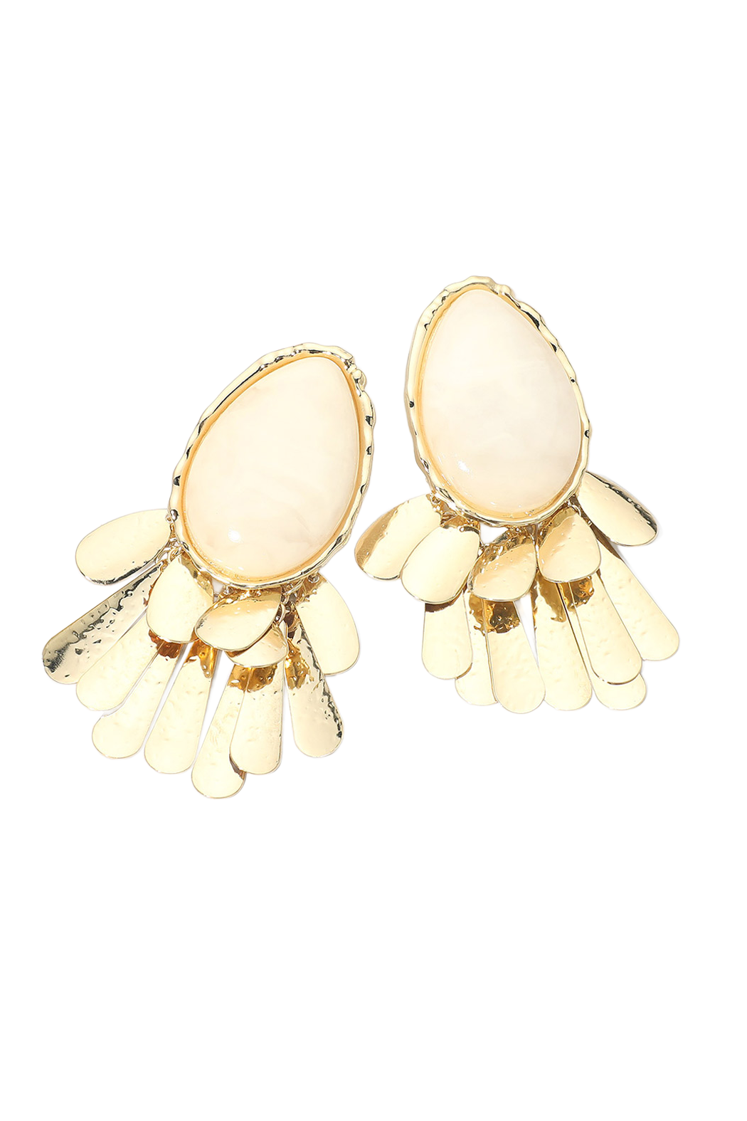 Oval Resin Fringe Earrings