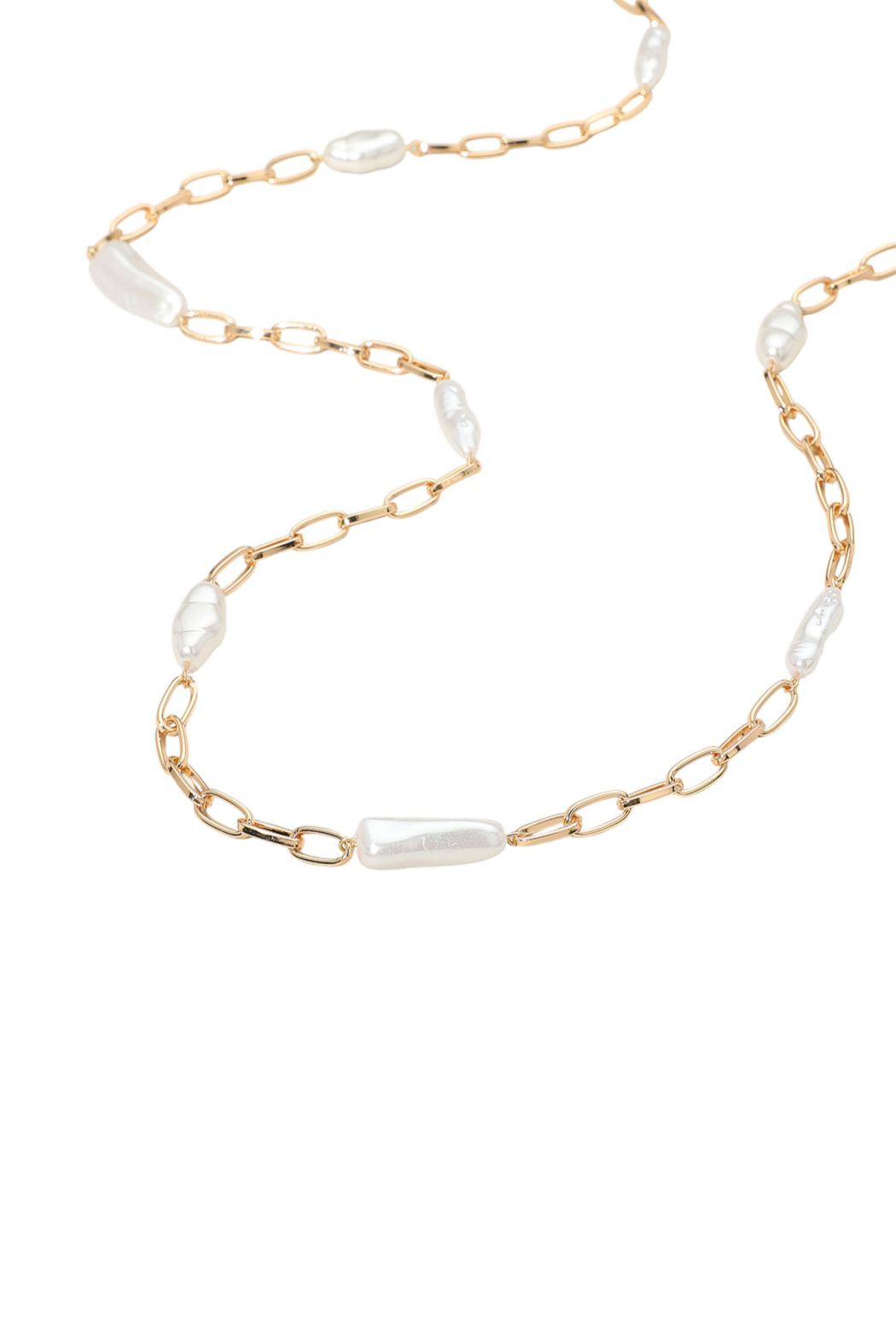 Pearl Paperclip Chain Necklace