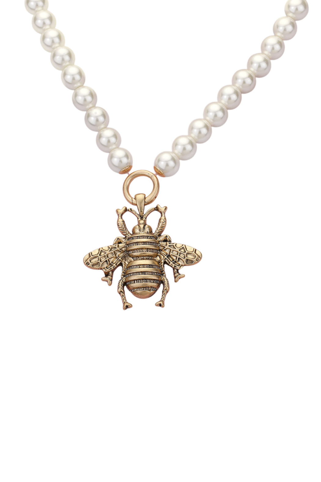 Bee on Pearl Necklace