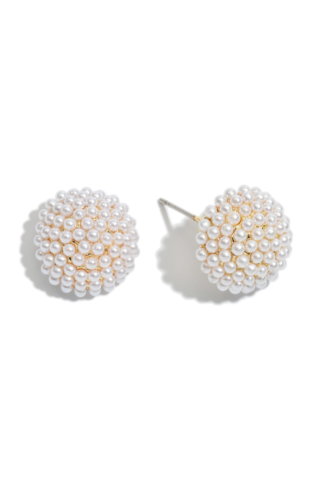 Pearl Button Earrings