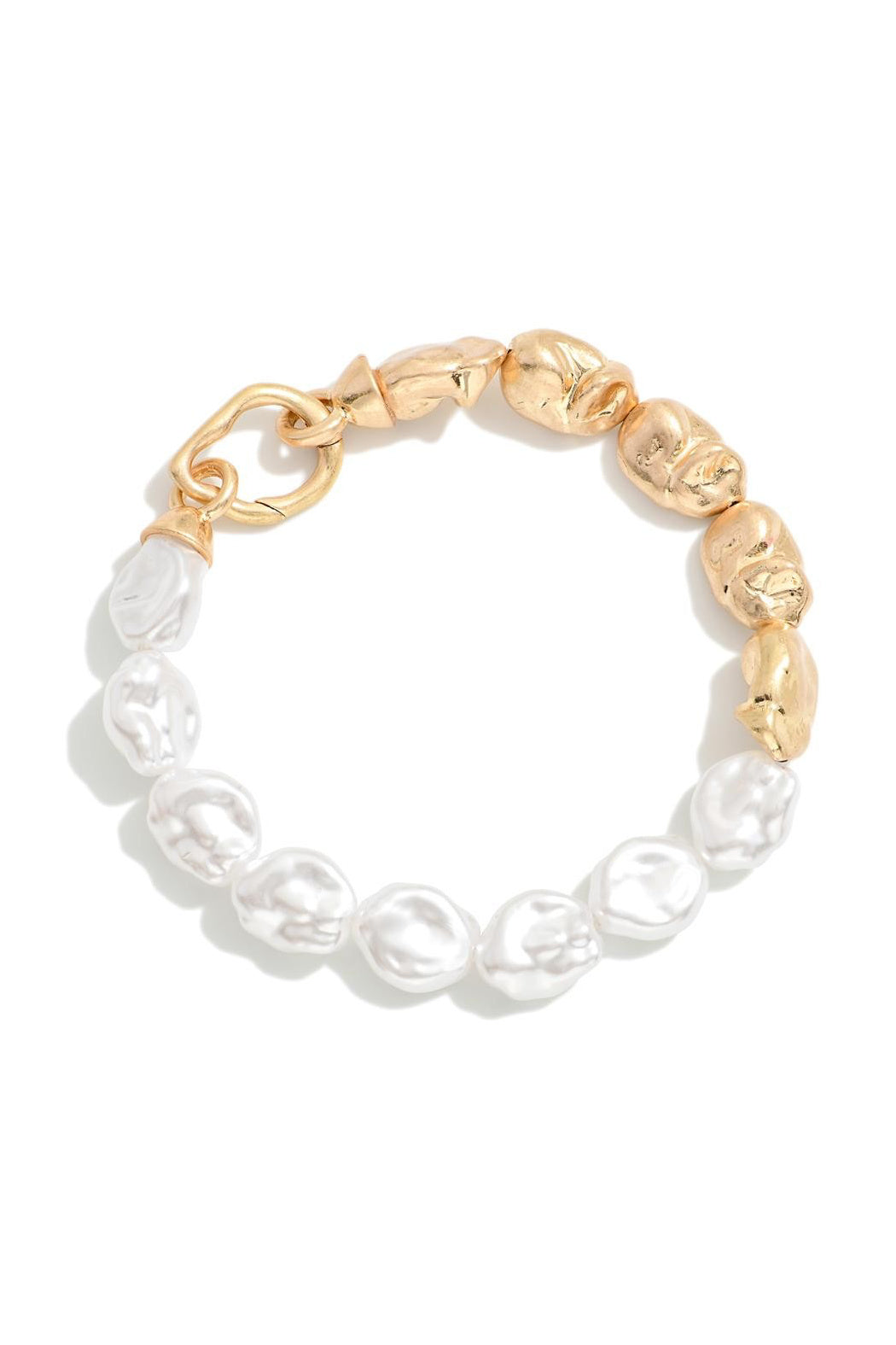 Pearl and Gold Nuggets Bracelet