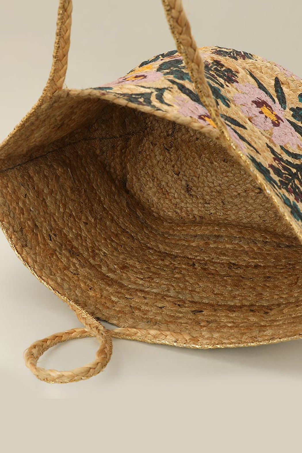 Floral Raffia Tote Bag