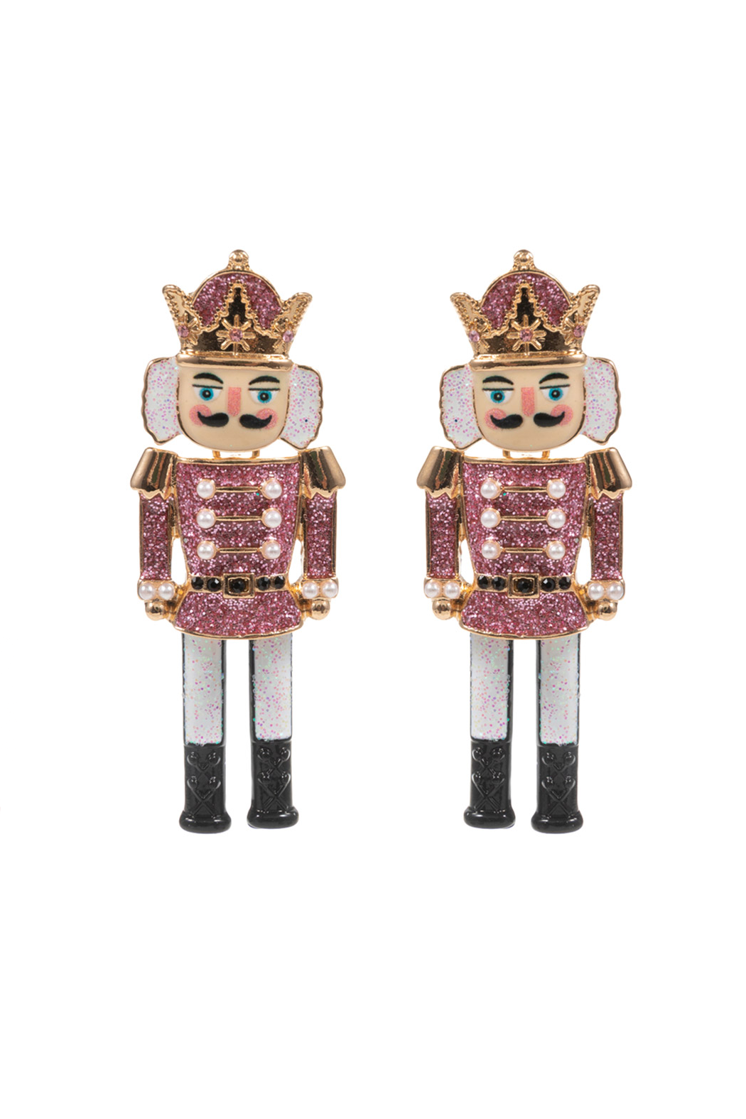 Glitter and Pearl Nutcracker Earrings