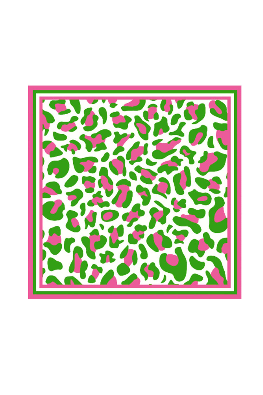 Pink and Green Leopard Print Scarf