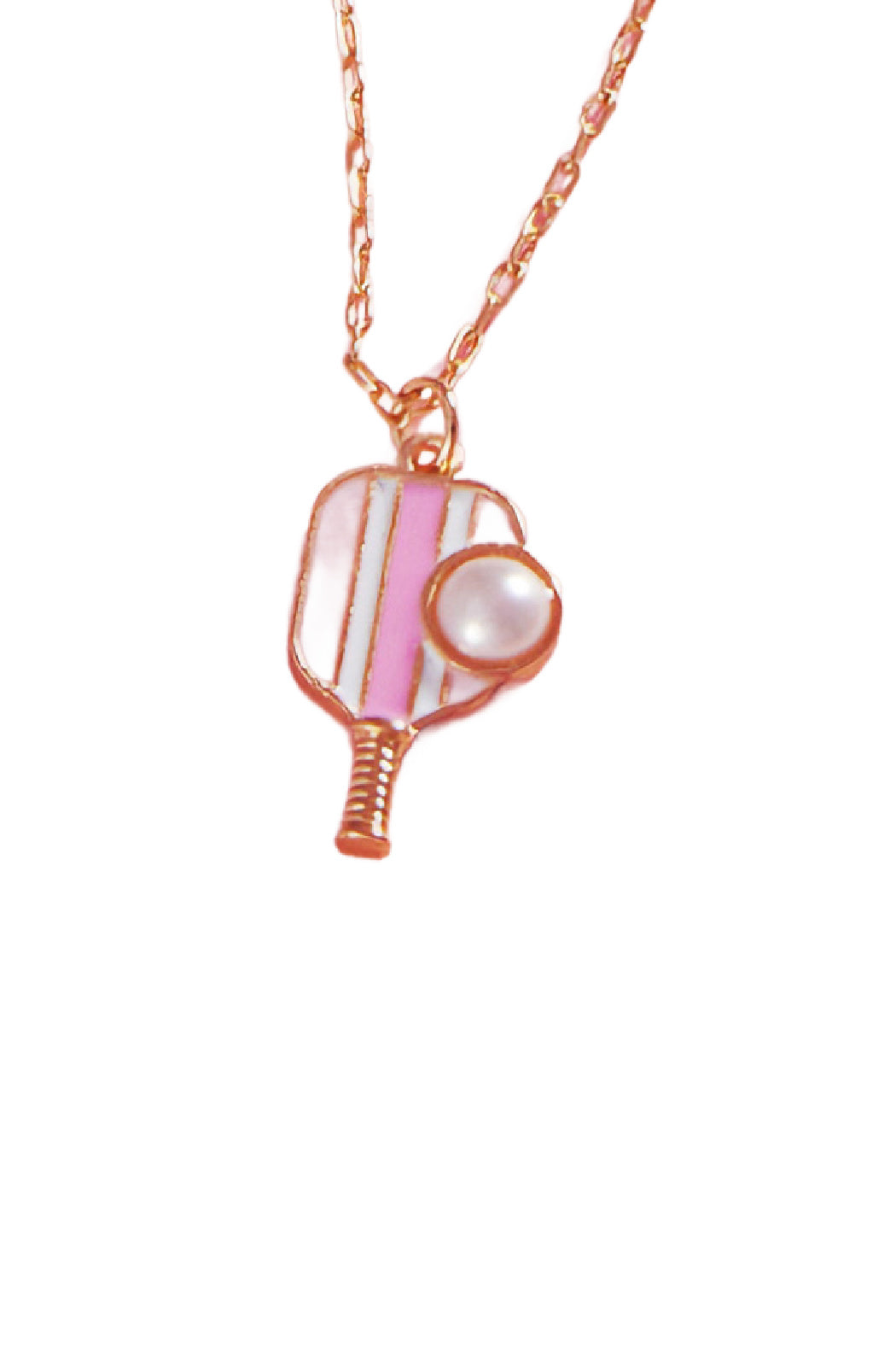 Pickleball with Pearl Ball Necklace