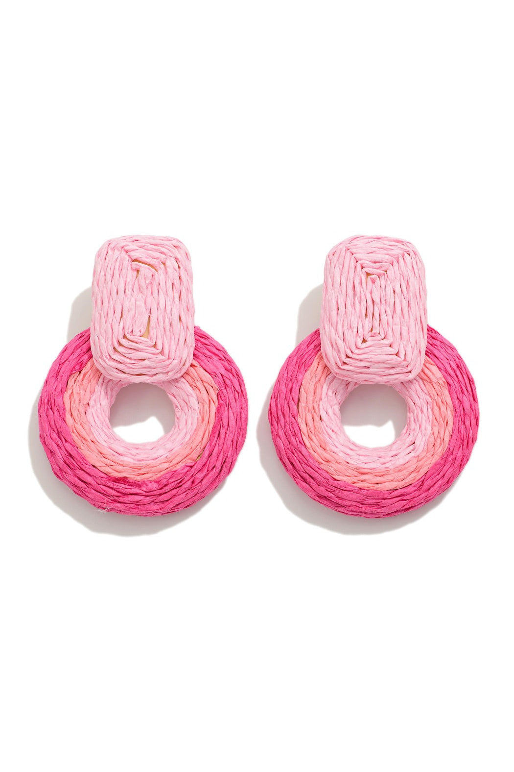 Tri - Tone Raffia Earrings