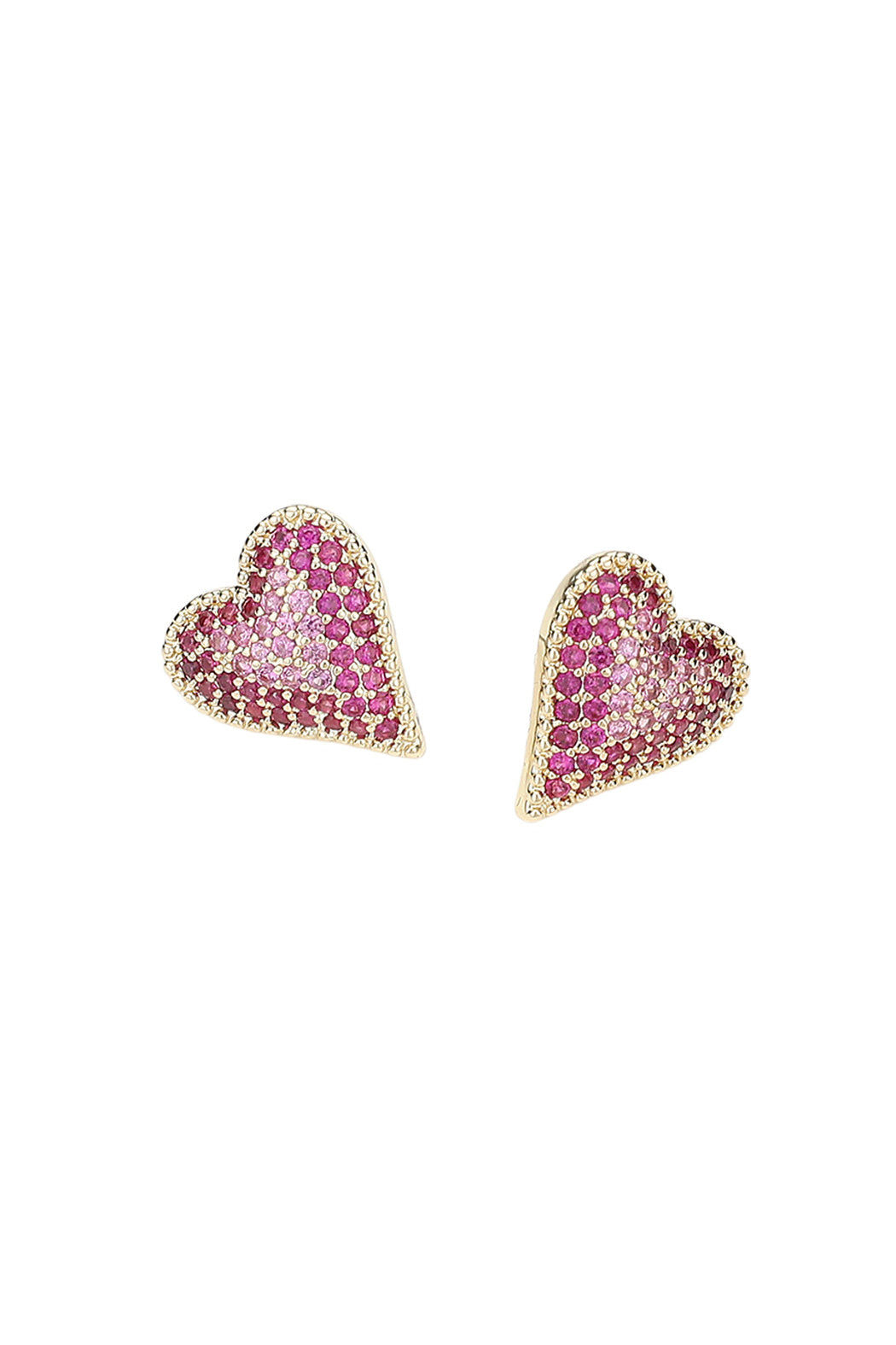 Gold Plated Cz Heart Earrings