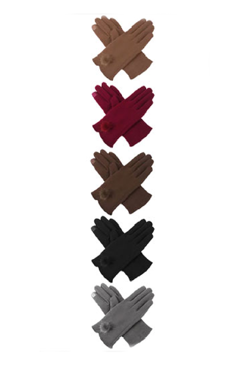 Set of 12 Smart Touch Pompom Gloves