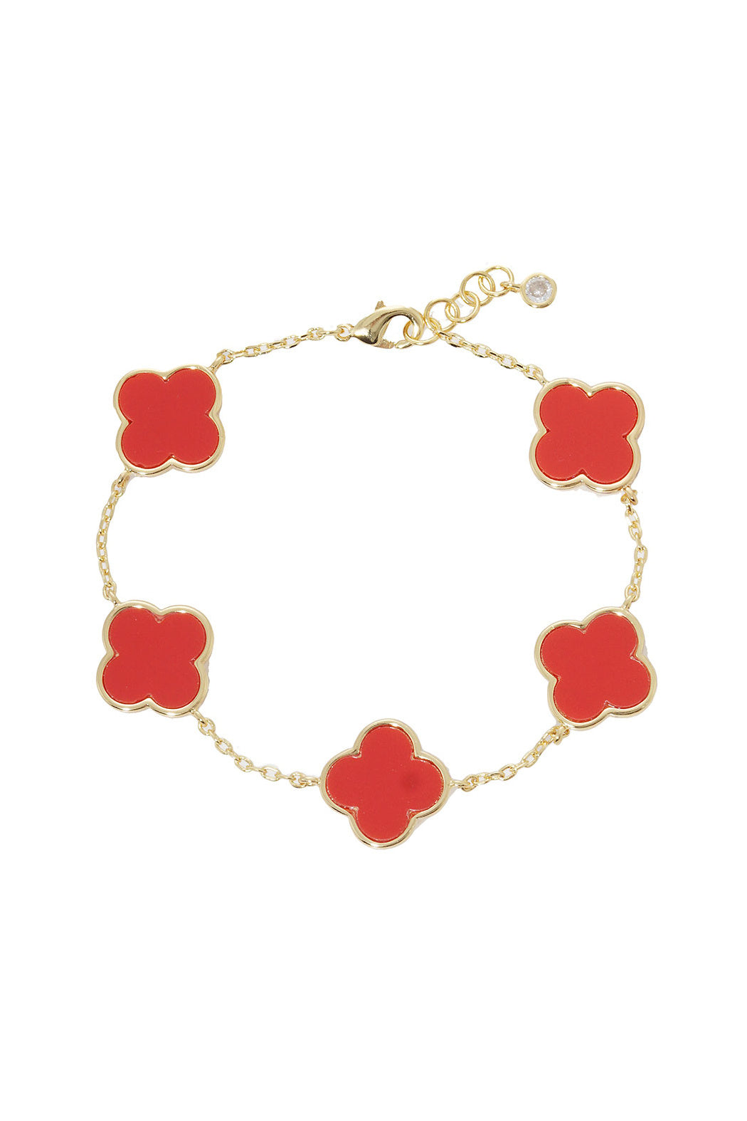 5 Station Enamel Clover Bracelet