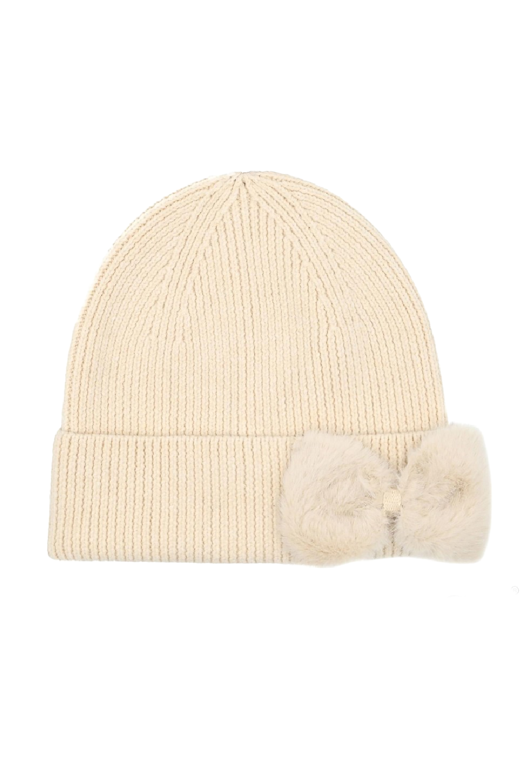 Faux Fur Bow Beanie