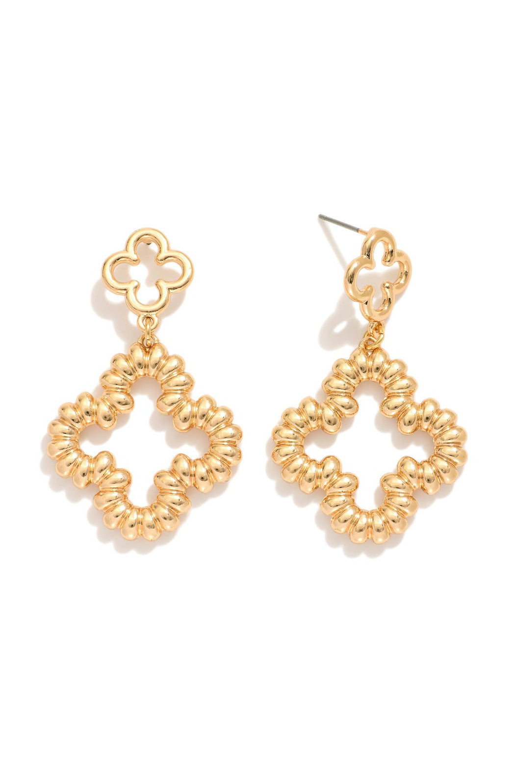 Ribbed Clover Earrings