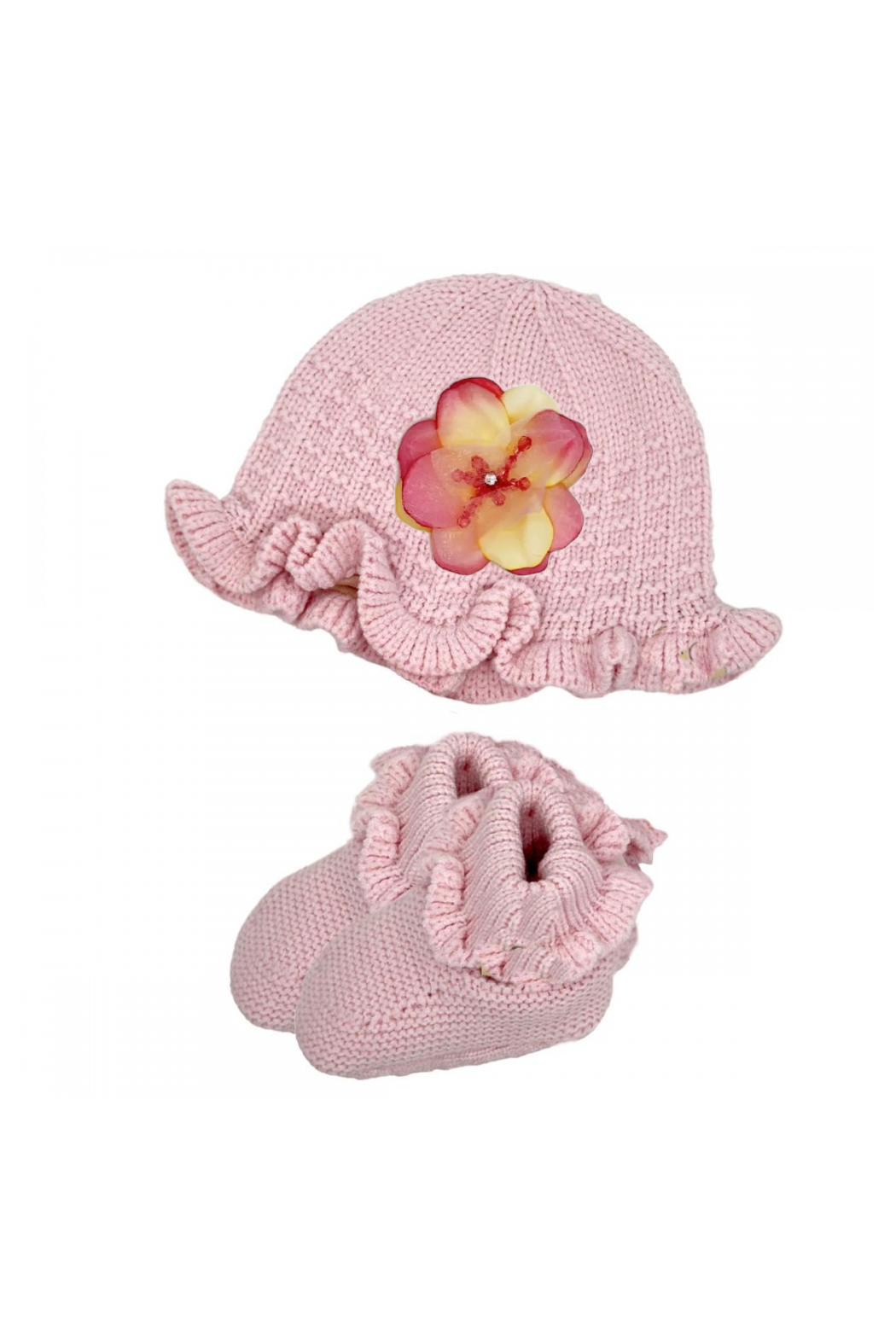 Rosey Baby Bonnet and Bootie Set