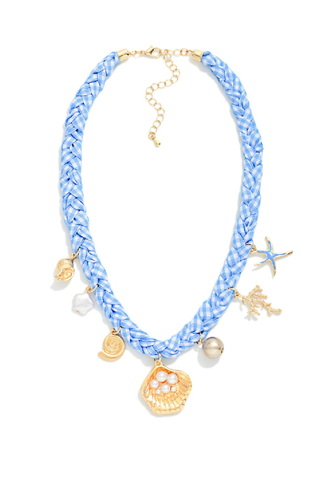 Coastal Gingham Scarf Necklace