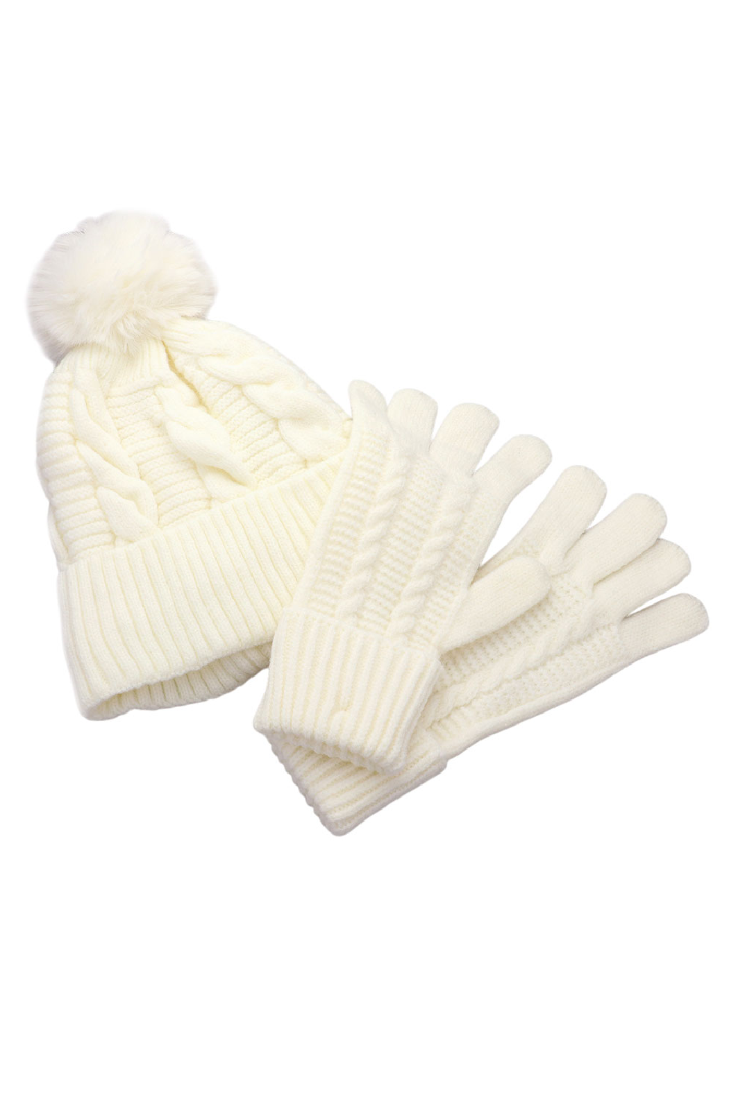 Cable Knit Hat and Glove Set