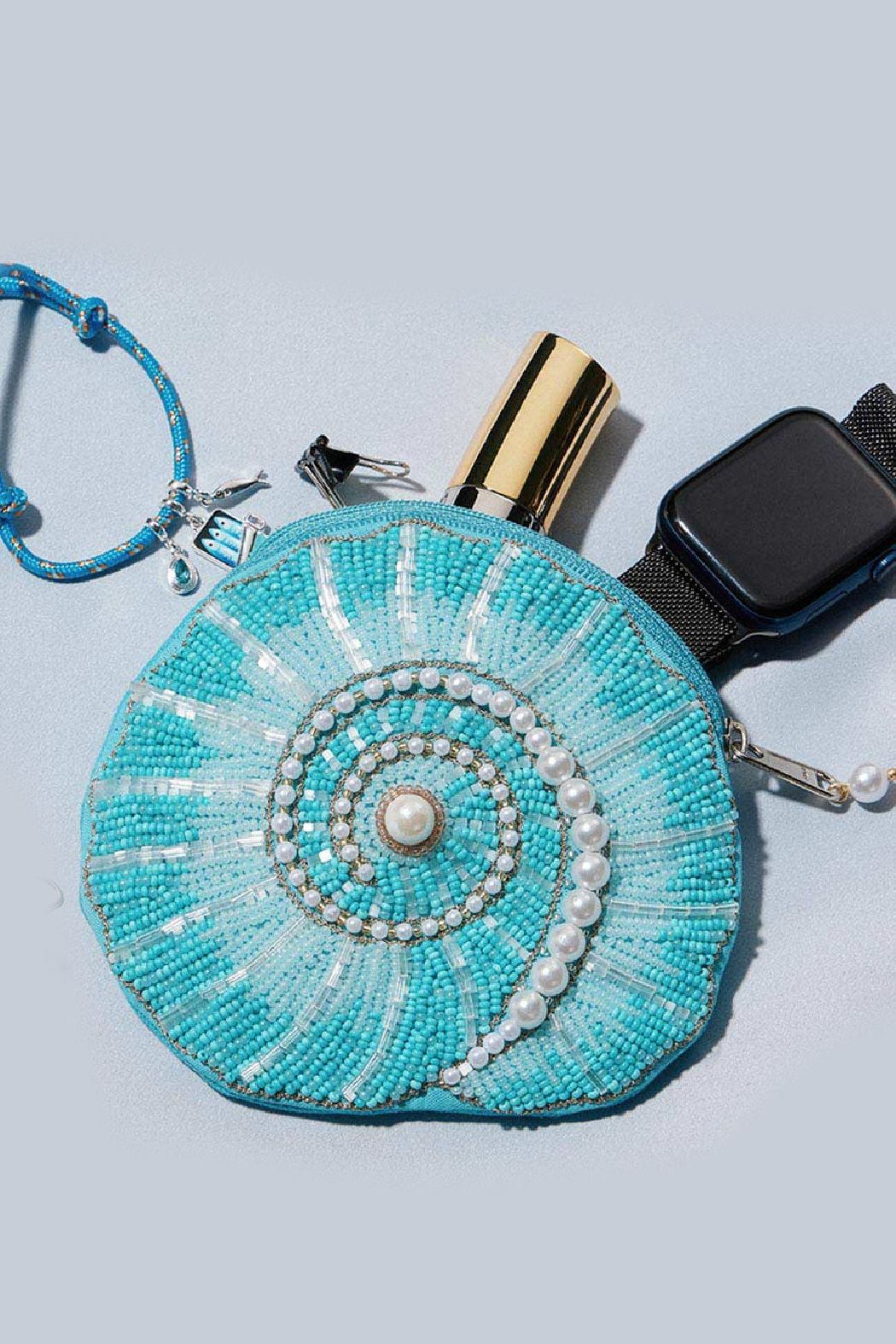 Escargot Shell Beaded Pouch