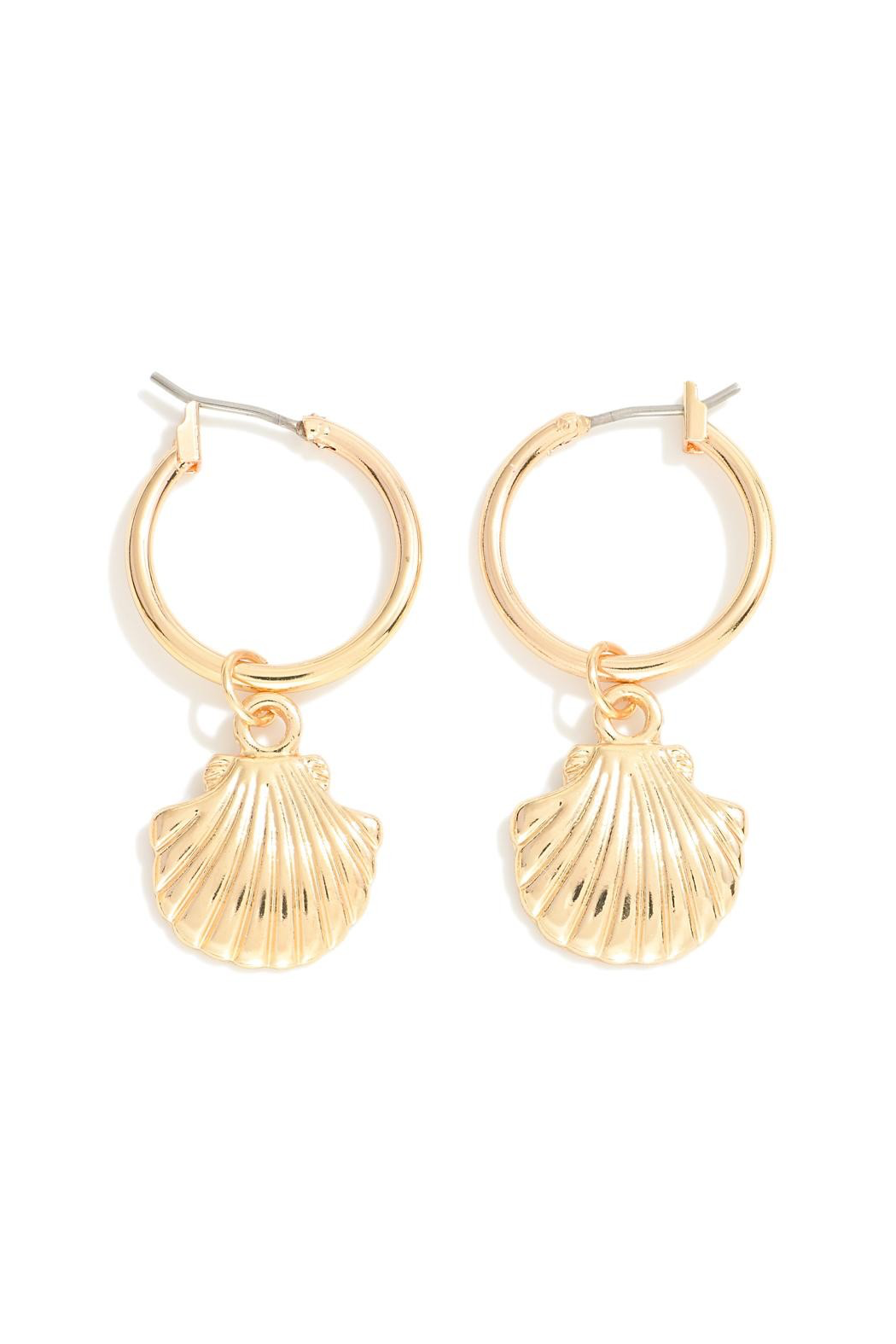 Shell Charm Hoop Earrings