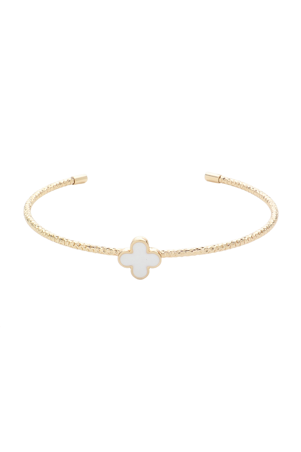 Skinny Enamel Clover Cuff