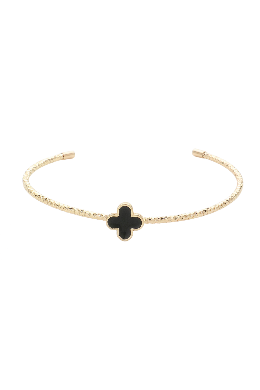 Skinny Enamel Clover Cuff