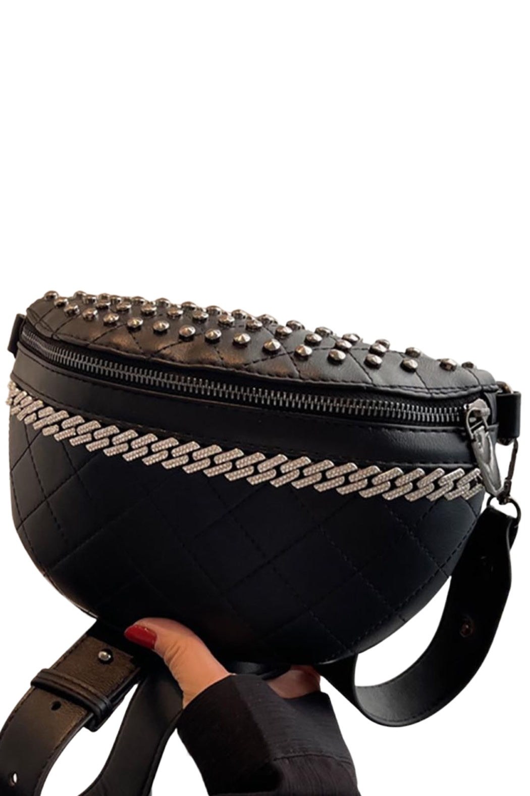 Studded Crystal Sling Crossbody Bag