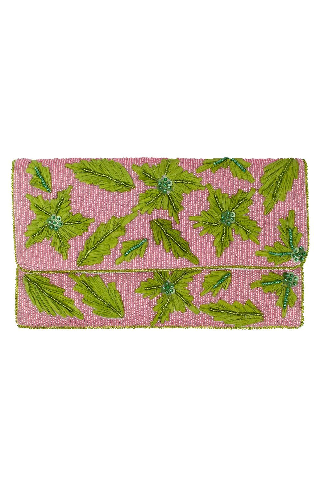 Floral Beaded Clutch Crossbody Bag