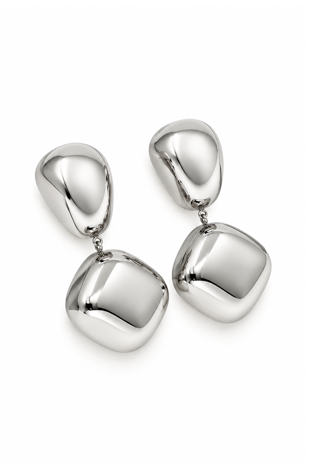 Gold Plated Stainless Steel Pebble Earrings