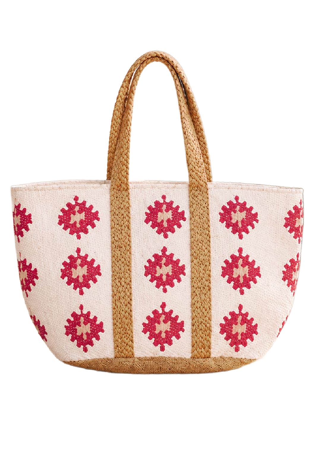 Starburst Cotton and Straw Tote
