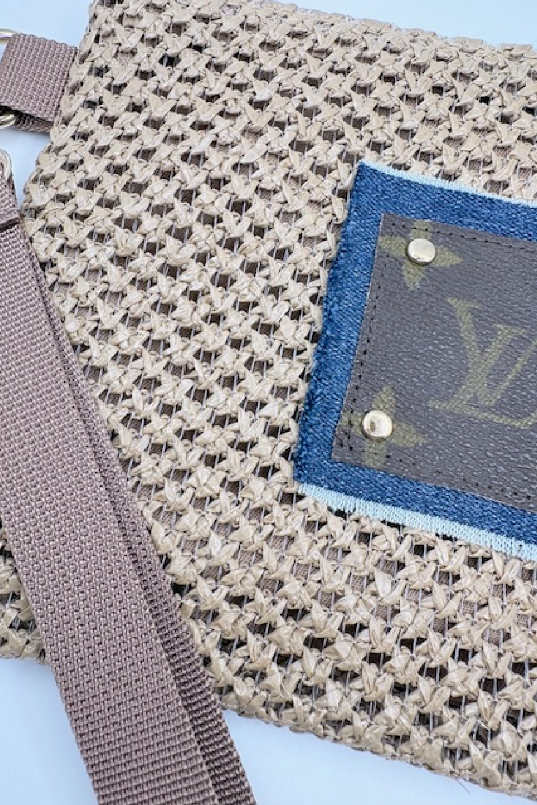 Upcycled Raffia Wristlet