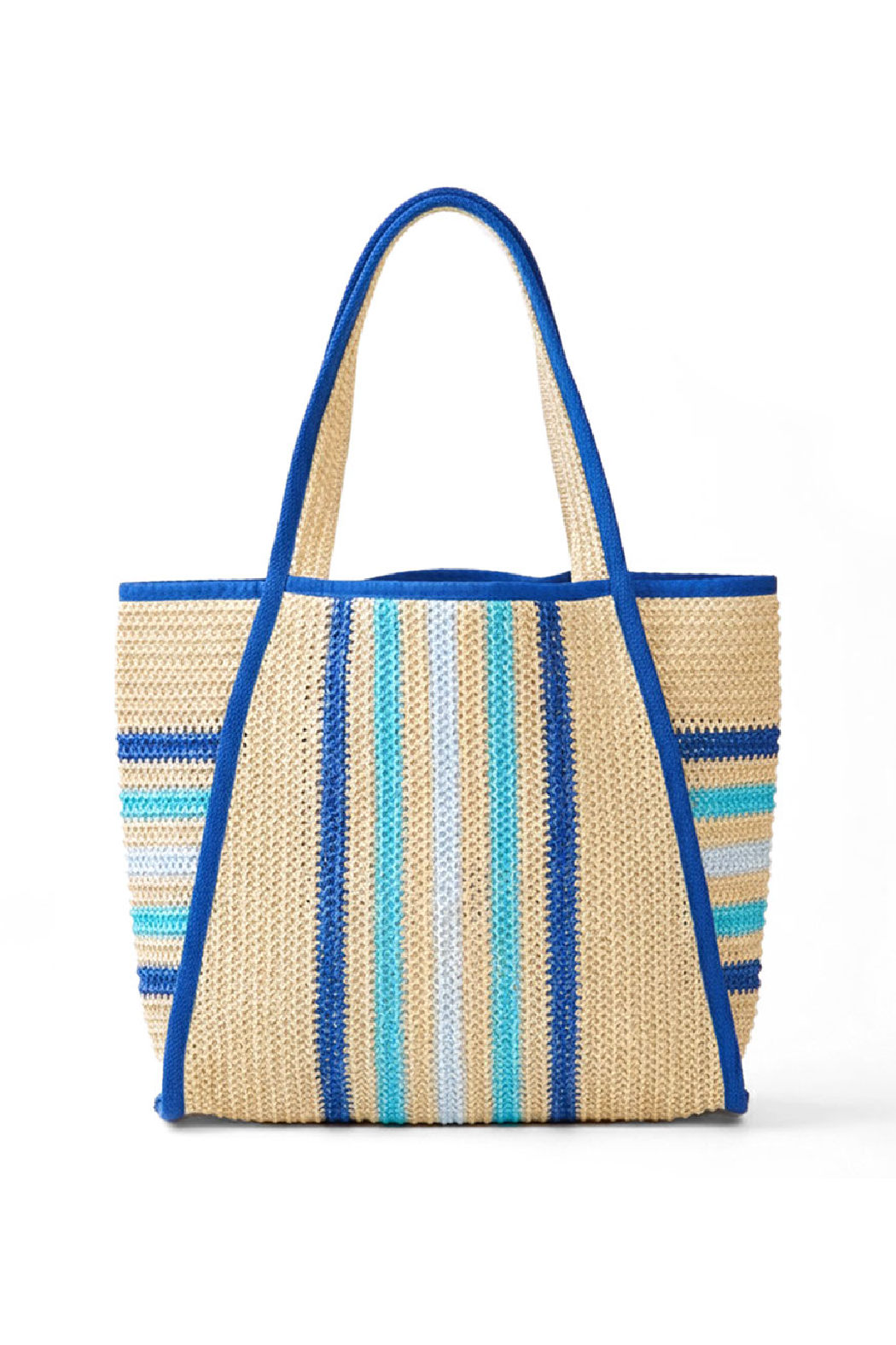 Striped Straw Tote Bag