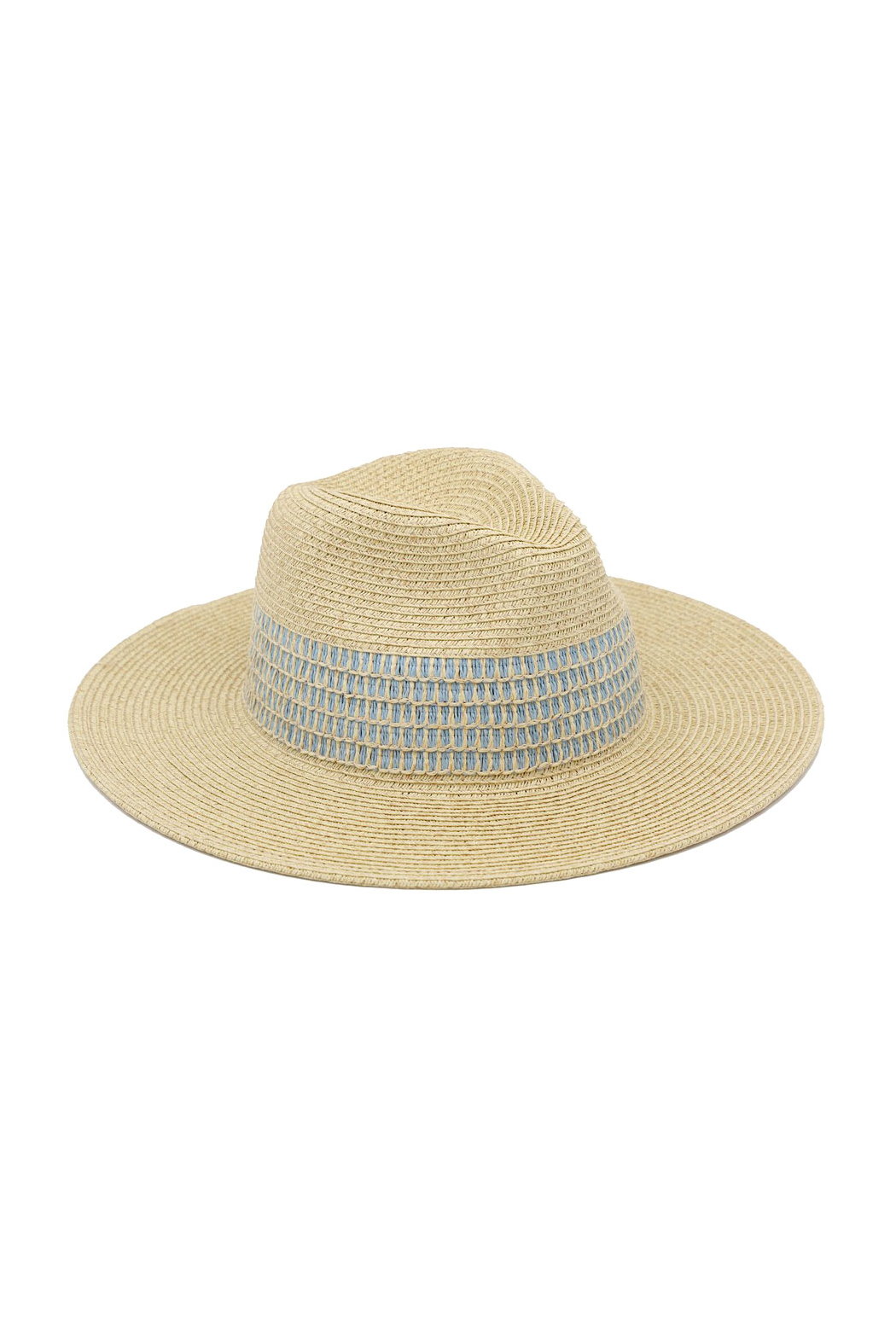 Woven Stripe Straw Panama Hat