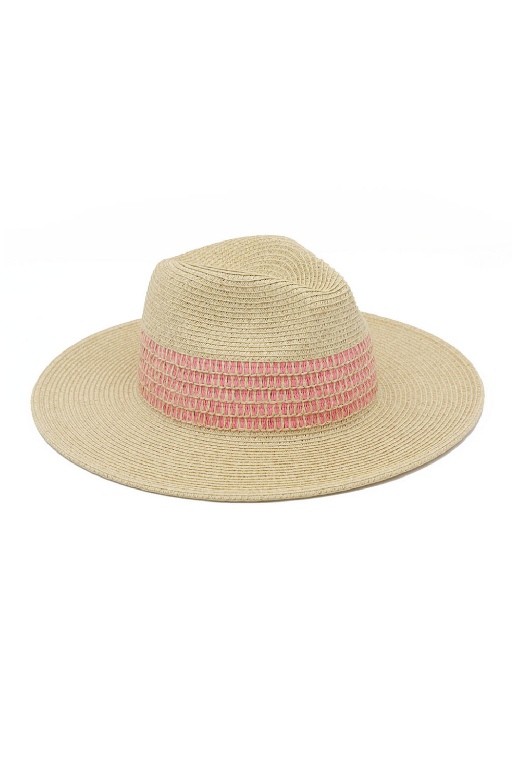 Woven Stripe Straw Panama Hat
