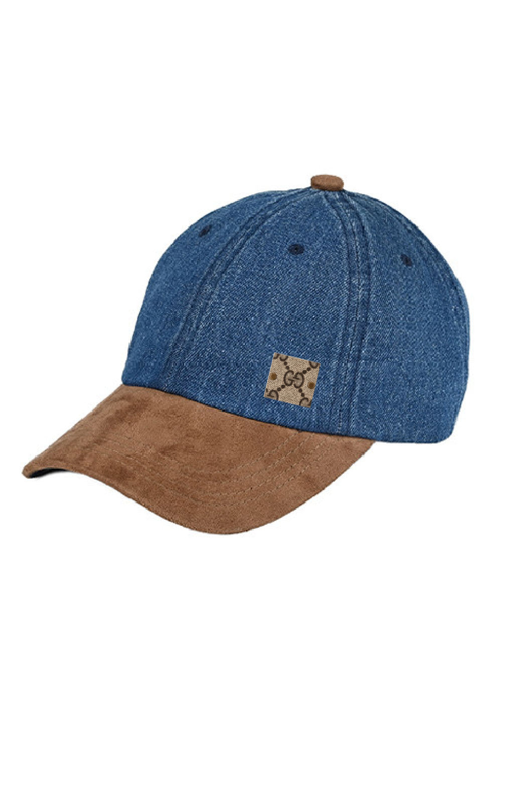 Upcycled GG Twill and Suede Cap
