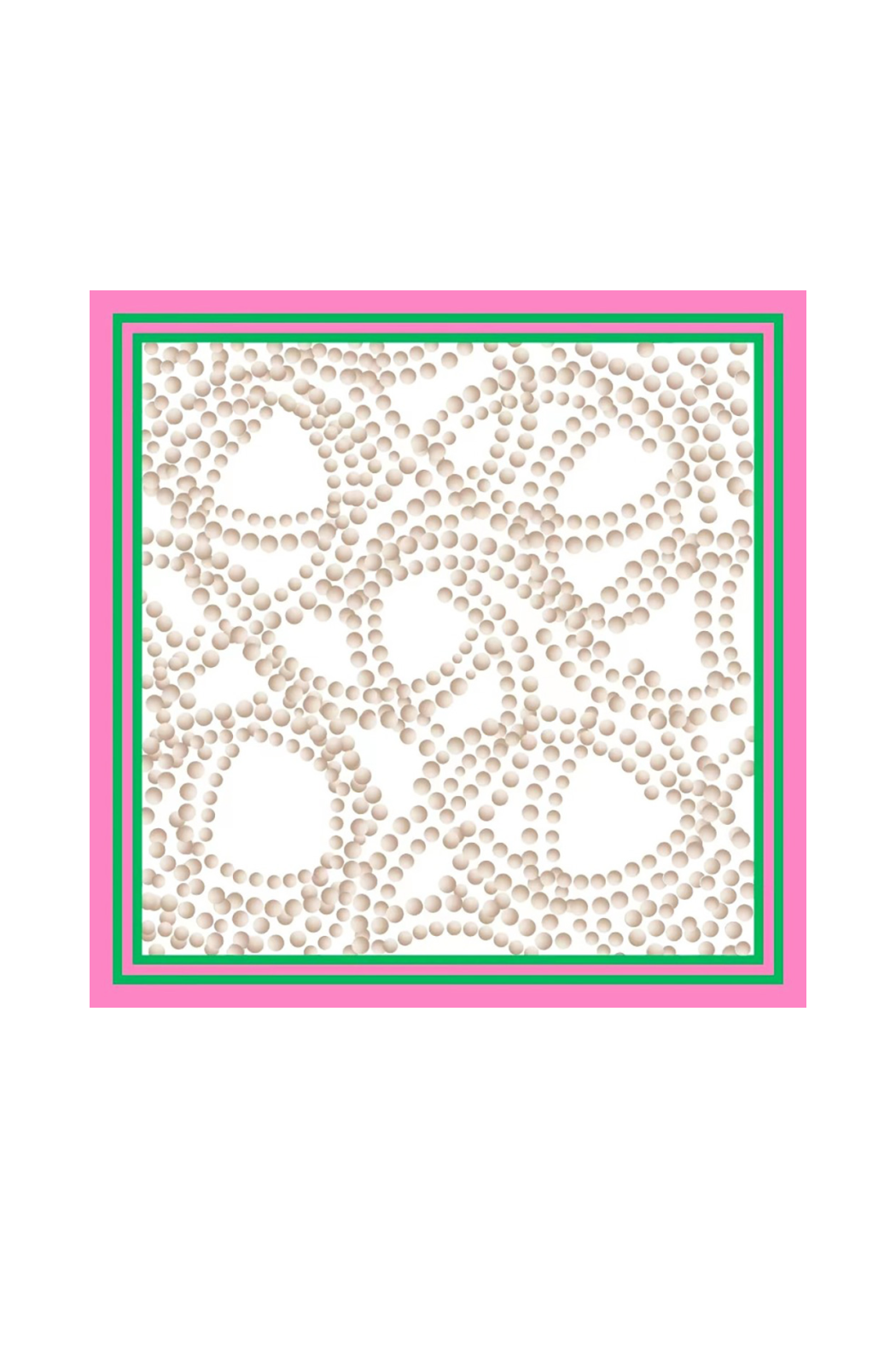 Pink and Green Beige Beads Scarf