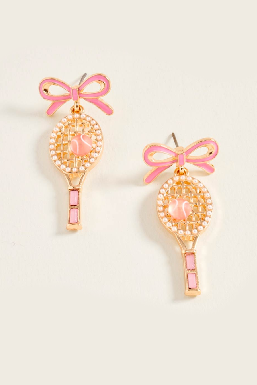 Tennis Racquet and Ball Earrings