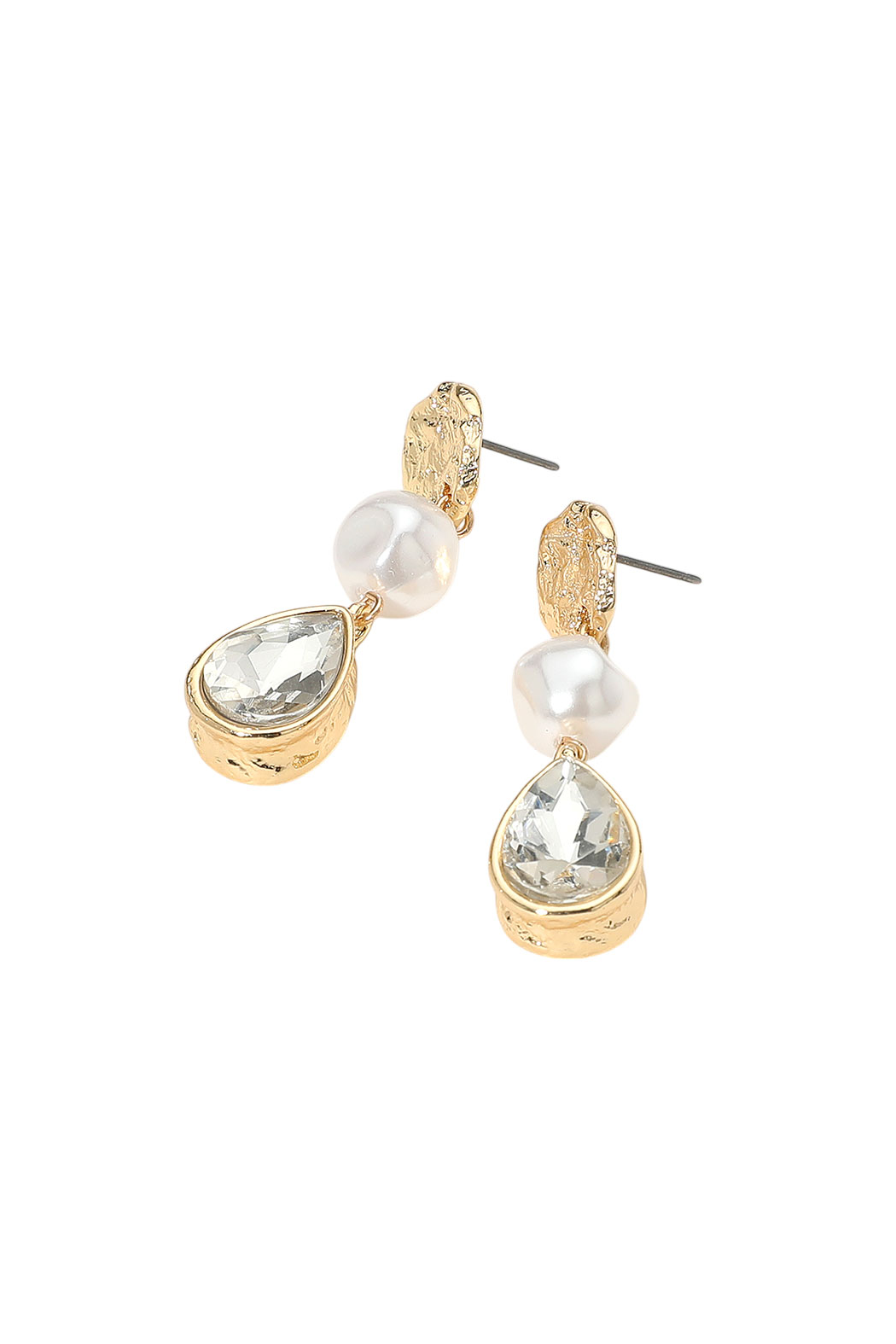 Crystal and Pearl Drop Earrings