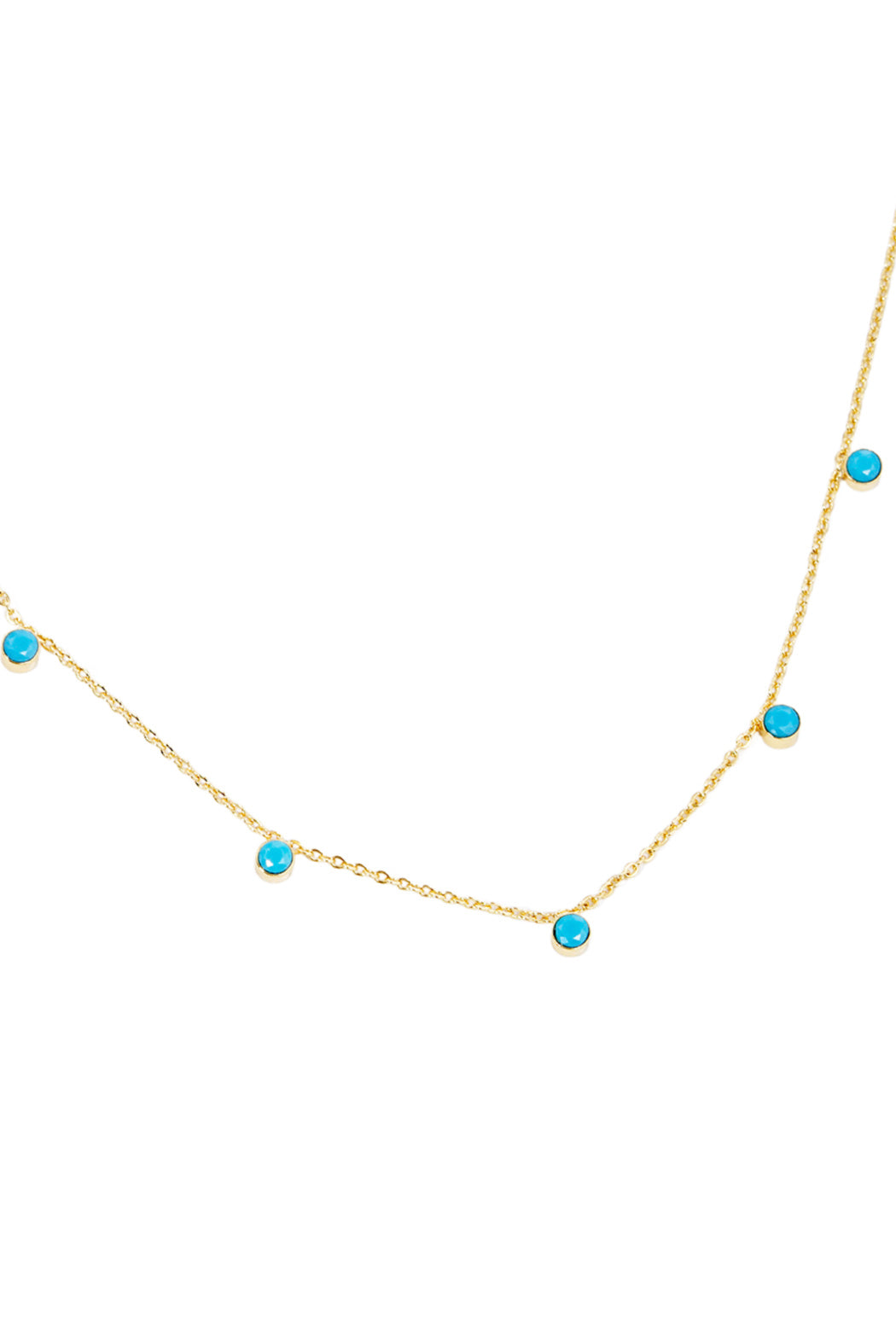 Tiny Gold Plated Station Necklace
