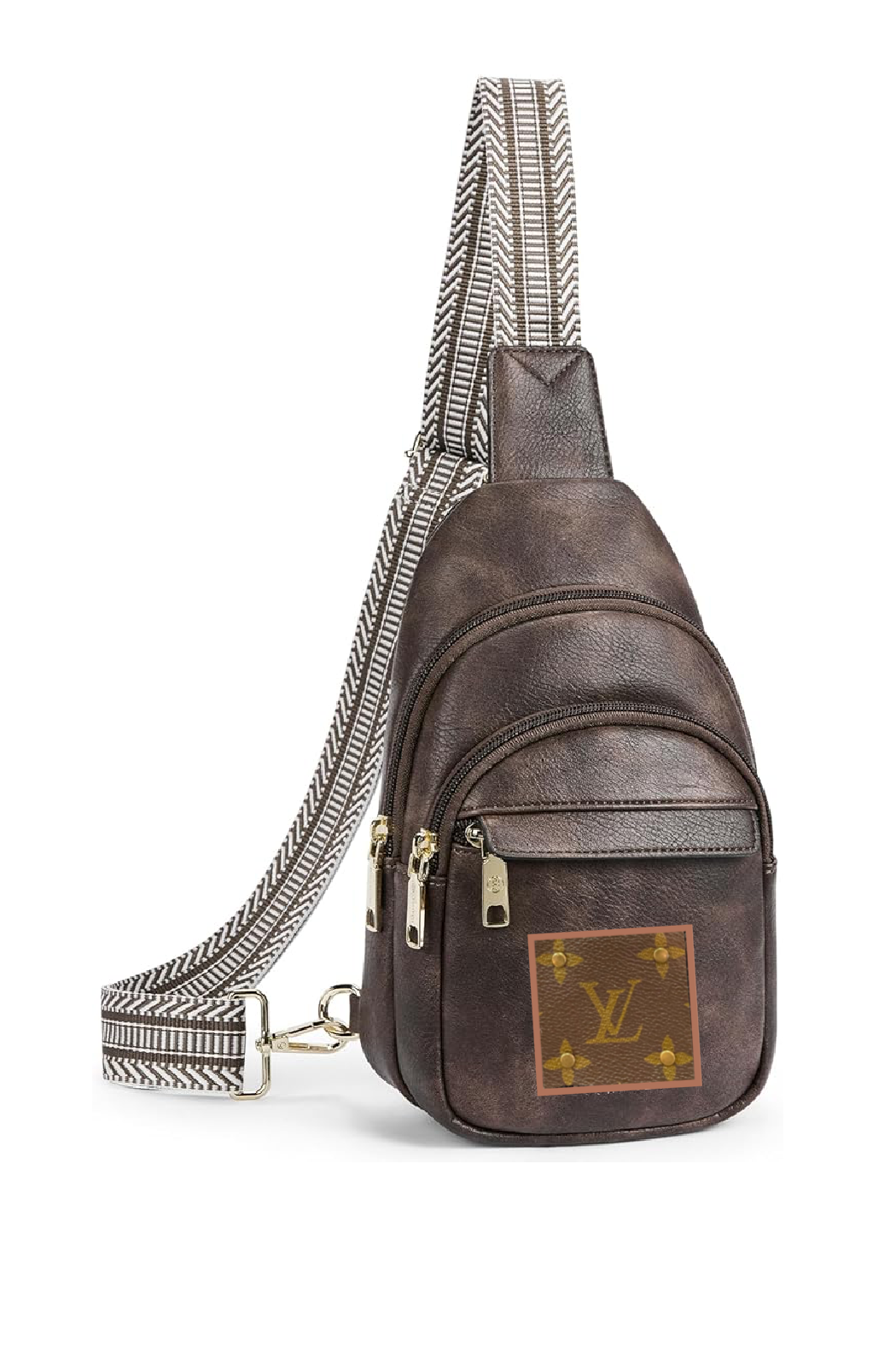 Upcycled  Louis Vuitton Trimmed Up Crossbody Bag
