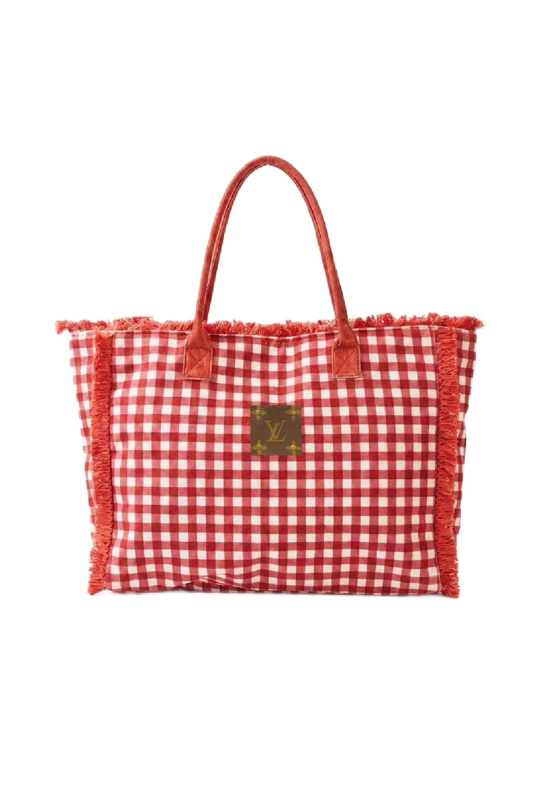 Upcycled Terry Cloth Gingham Tote
