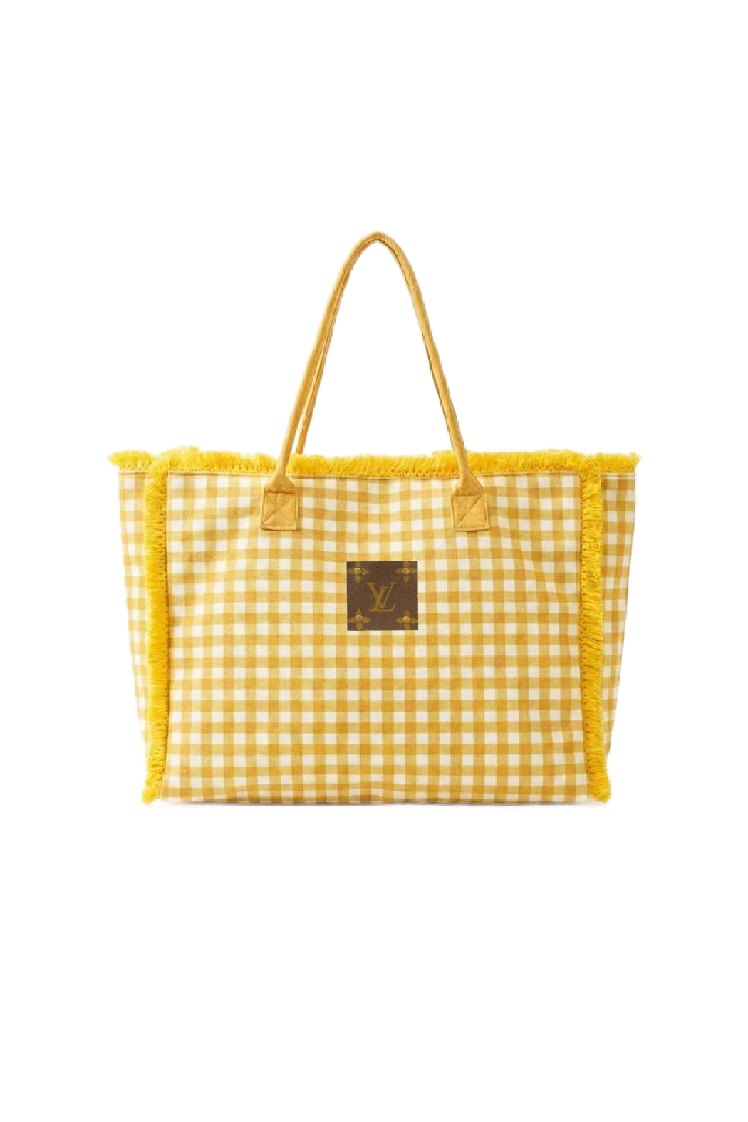 Upcycled Terry Cloth Gingham Tote