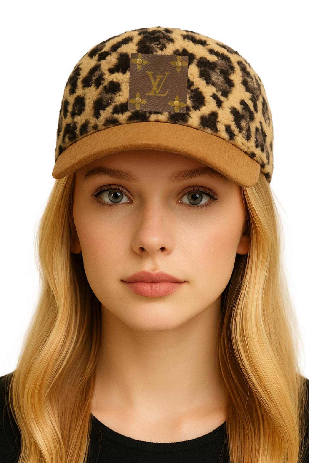 Upcycled Sherpa Leopard Cap