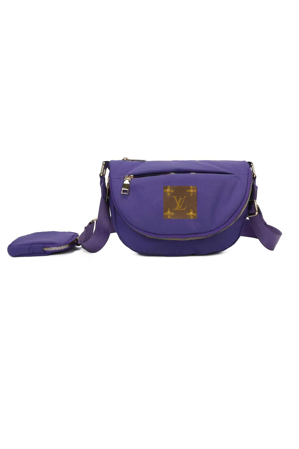 Upcycled Half Moon Crossbody Bag
