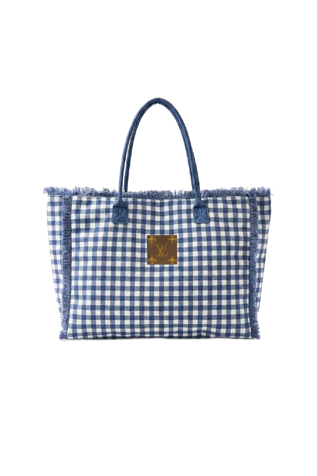 Upcycled Terry Cloth Gingham Tote
