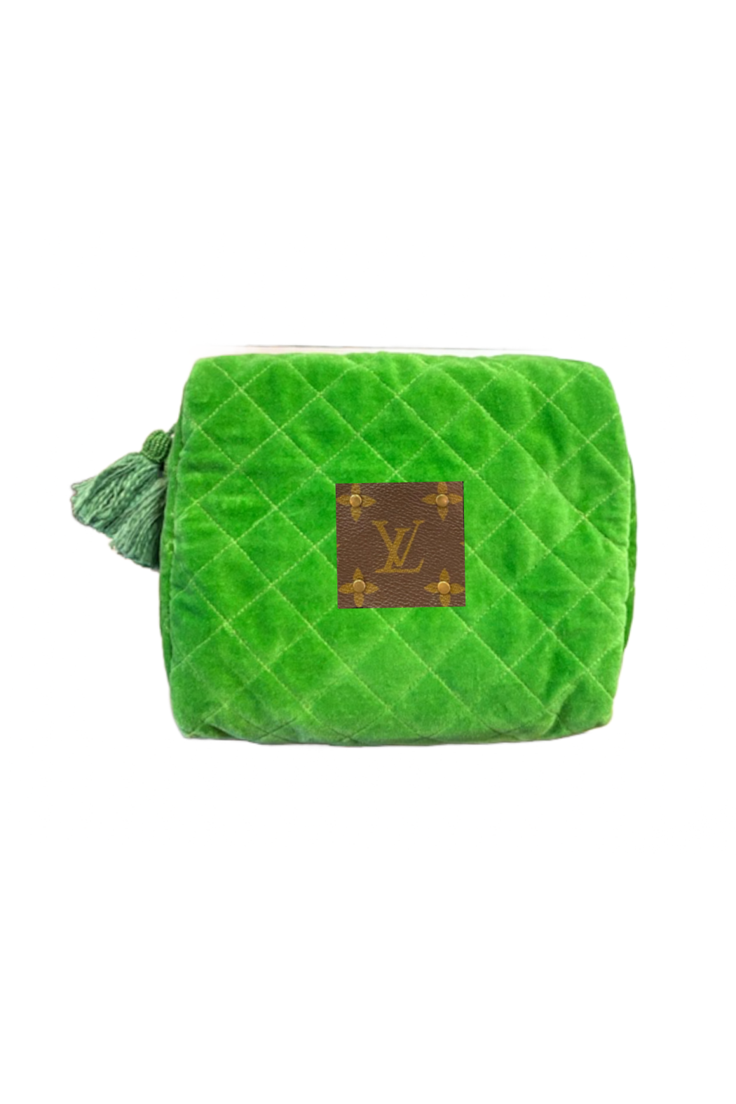 Upcycled Green Quilted Pouch