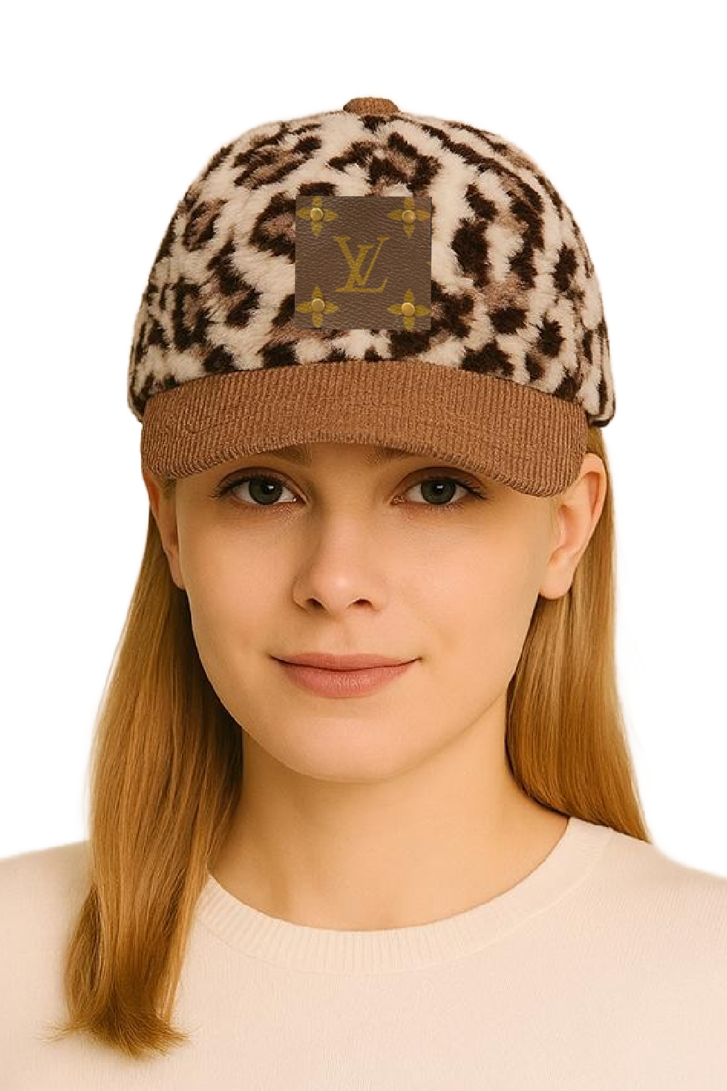 Upcycled Sherpa Leopard Cap