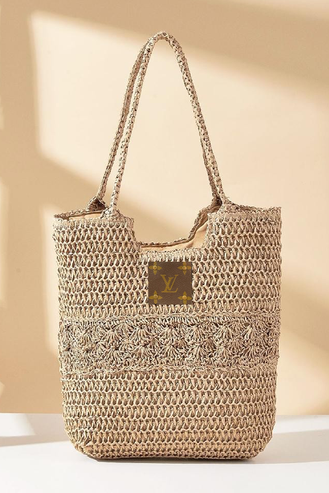 Upcycled Straw Shoulder Bag